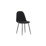 VENTURE DESIGN Polar matbordsstol - svart polyester teddytyg och svart stål
