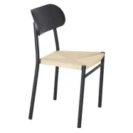 VENTURE DESIGN Polly Matstol - Svart Trä och Svart Metall