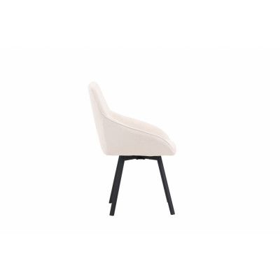 VENTURE DESIGN Rosie matbordsstol, w. armstöd - beige tyg och svart stål