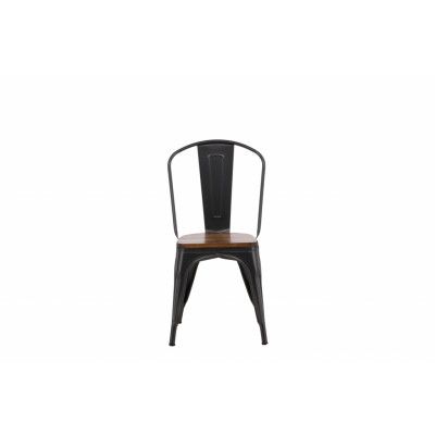 VENTURE DESIGN Tempe matstol - mörkbrun MDF och mörkgrått stål