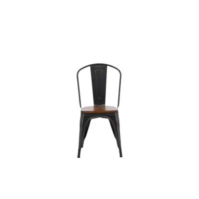 VENTURE DESIGN Tempe matstol - mörkbrun MDF och mörkgrått stål