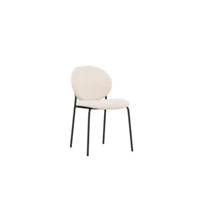 VENTURE DESIGN Vault matstol - beige polyester och svart stål