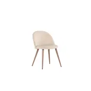 VENTURE DESIGN Matstol i sammet - beige polyestersammet och stål i trälook