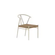 VENTURE HOME Alfons Matstol - Beige Pulverlackering / Naturrotting