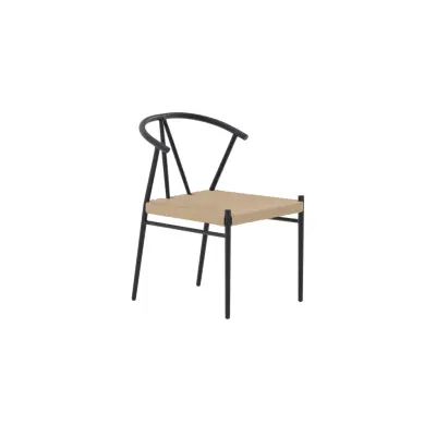 VENTURE HOME Alfons Matstol - Svart Pulverlackering / Naturrotting