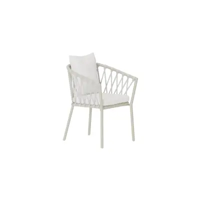 VENTURE HOME Linos Matstolar 2-pack - Beige Stål / Vit Bouclé