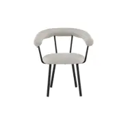 VIND COLLECTION Västerås x Josefin Lustig matbordsstol, med armstöd - beige PU och svart stål