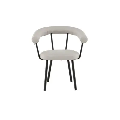 VIND COLLECTION Västerås x Josefin Lustig matbordsstol, med armstöd - beige PU och svart stål