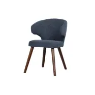 VTWONEN Cape matstol - blåmelerad polyester och mörkbrunt trä