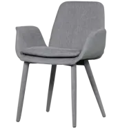 VTWONEN Curve matbordsstol, w. armstöd - grå polyester