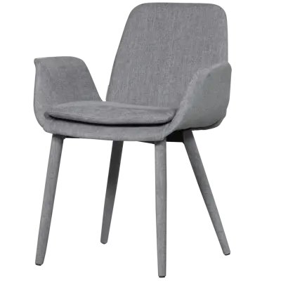VTWONEN Curve matbordsstol, w. armstöd - grå polyester