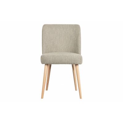 VTWONEN Force matbordsstol - naturligt bouclétyg och naturligt bokträ