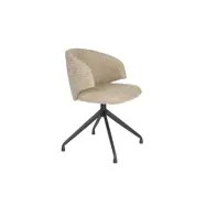 WHITE LABEL LIVING Balado matstol, med lock. vridfunktion - brun polyester och svart järn