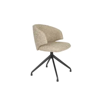 WHITE LABEL LIVING Balado matstol, med lock. vridfunktion - brun polyester och svart järn