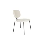 WHITE LABEL LIVING Bouton matstol, stapelbar - off-white polyester och svart järn