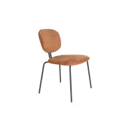 WHITE LABEL LIVING Bouton matstol, stapelbar - terra polyester och svart järn