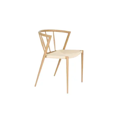 WHITE LABEL LIVING Che matstol - beige papper och naturfärgat järn