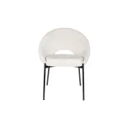 WHITE LABEL LIVING Dando matstol - benvit polyester och svart järn