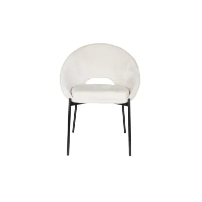 WHITE LABEL LIVING Dando matstol - benvit polyester och svart järn