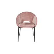 WHITE LABEL LIVING Dando matstol - gammalrosa polyester och svart järn