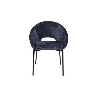 WHITE LABEL LIVING Dando matstol - midnattsgrå polyester och svart järn