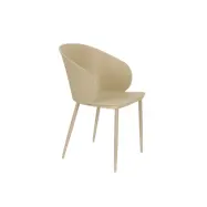 WHITE LABEL LIVING Gigi matstol, med lock. armstöd - beige plast och stål