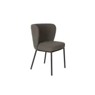 WHITE LABEL LIVING Guus matstol - brun bouclé polyester och svart metall