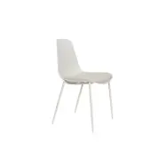 WHITE LABEL LIVING Jeffrey matstol - vit polypropen och metall