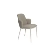 WHITE LABEL LIVING Jerrico matstol, med lock. armstöd - brun polyester och beige metall