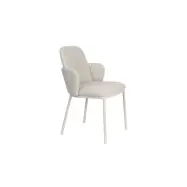 WHITE LABEL LIVING Jerrico matstol, med lock. armstöd - ljusbeige polyester och ljusbeige metall