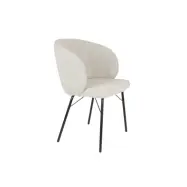 WHITE LABEL LIVING Joa matstol, med armstöd - beige polyester och svart järn