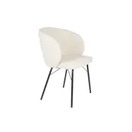 WHITE LABEL LIVING Joa matstol, med armstöd - vit polyester och svart järn