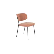 WHITE LABEL LIVING Jolien matstol - rosa polyester och svart stål