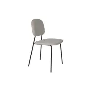 WHITE LABEL LIVING Roos matstol - ljusbeige/grå polyester och svart stål