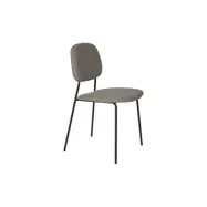 WHITE LABEL LIVING Roos matstol - varm beige/grå polyester och svart stål