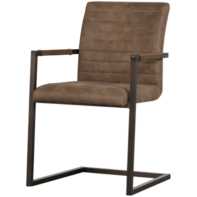 WOOOD BAS MATSALSSTOL I LÄDERUTSÄTTNING TAUPE