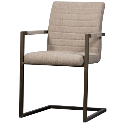 WOOOD BASS MATSALSTOL VÄVT TYG SANDMELANGE