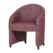 WOOOD Cordo Matstol Med Hjul Bordeauxröd Melerad [Fsc]