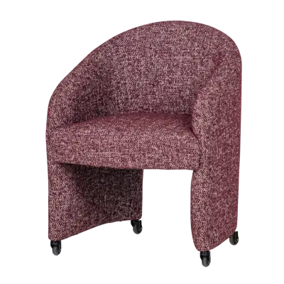 WOOOD Cordo Matstol Med Hjul Bordeauxröd Melerad [Fsc]