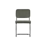 WOOOD Corduroy Tube Frame Matstol - Gr&ouml;n sammet och krommetall