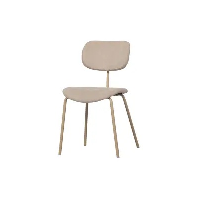 WOOOD EXCLUSIVE Link matbordsstol -äkta tyg ochäkta metall