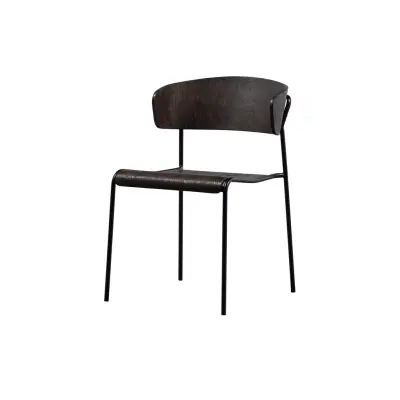 WOOOD EXKLUSIV Ciro matstol - varmbrun MDF och svart metall