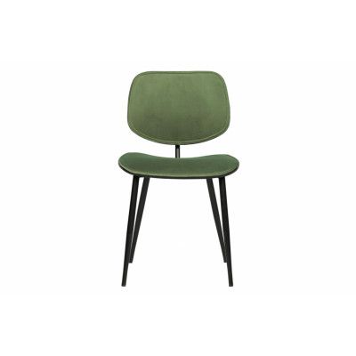 WOOOD EXKLUSIV Jackie matstol - grön sammet och svart stål