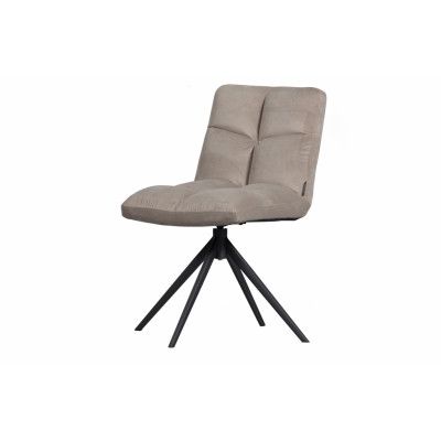 WOOOD EXKLUSIVT Vinny matbordsstol, vridbar -äkta sammetspolyester och svart metall