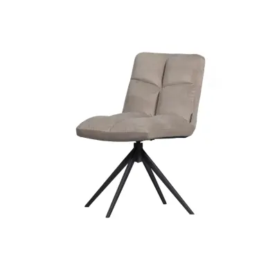 WOOOD EXKLUSIVT Vinny matbordsstol, vridbar -äkta sammetspolyester och svart metall