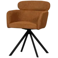 WOOOD FENNE SNURRFÅTÖLJ I VÄVT TYG I INGEFÄRÖD