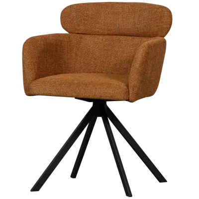 WOOOD FENNE SNURRFÅTÖLJ I VÄVT TYG I INGEFÄRÖD