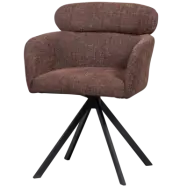 WOOOD FENNE SNURRFÅTÖLJ I VÄVT TYG KASTANJ