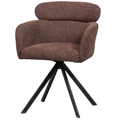 WOOOD FENNE SNURRFÅTÖLJ I VÄVT TYG KASTANJ