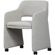 WOOOD LYRIC MATSALSSTOL MED HJUL GRÅ